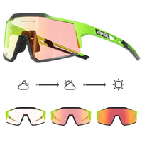 1 x RAW Customer Returns KAPVOE Photochromatic Self-tinting Cycling Glasses TR90 Frame for Men Women Clear Sports Sunglasses Sports Cycling MTB Cycling Glasses Sports Glasses Driving Baseball Running Red Green 07 - RRP €37.02