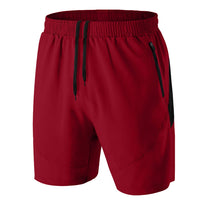 1 x RAW Customer Returns Men s Sports Shorts Quick Drying Sports Trousers Lightweight with Zip Pocket Red, EU-3XL US-2XL  - RRP €23.99