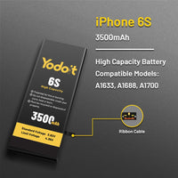 1 x RAW Customer Returns 3500mAh Battery for Phone 6S, Upgraded Yodoit High Capacity Replacement Battery 0 Cycle for Phone 6S Model A1633, A1688, A1700 with Full Repair Tool Kits - RRP €18.95