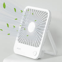 1 x RAW Customer Returns JISULIFE Table Fan Quiet, 4500mAh Mini Fan Rechargeable Battery, 180 Foldable Portable Fan Small, 4 Speeds Adjustable For Home Office Travel-White - RRP €25.7