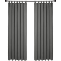 1 x RAW Customer Returns Deconovo blackout curtain loops curtains opaque curtain opaque loops cold protection thermal curtain thermal curtain heat protection, 242 x 132 cm height x width , taupe, set of 2 - RRP €36.79