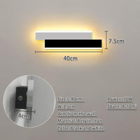 1 x RAW Customer Returns niuniaj Wall Light Indoor 10W Acrylic LED Wall Lamp 40 cm Long Modern Hallway Lamp for Hallway Living Room Bedroom and Other Indoor Scenes 3000K Warm White Light RA 80 White Black  - RRP €34.99