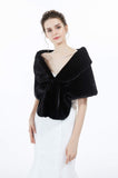 1 x RAW Customer Returns BEAUTELICATE faux fur shawl stole ladies fur bolero bridal jacket bridal stole bridal shawl for bride winter wedding festive evening dress carnival Halloween Christmas black, L  - RRP €35.99