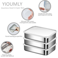 1 x RAW Customer Returns YIOUMLY Food Container, Airtight Food Containers, Stainless Steel Food Container with Lid, Suitable for Kitchen Oven Refrigerator 0.5L, Set of 5  - RRP €15.92