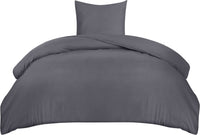 1 x RAW Customer Returns Utopia Bedding bed linen 140x200 set - microfiber duvet cover 140x200 cm 1 pillowcase 65x65 cm - grey - RRP €14.82