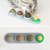 4 x Brand New MMIAOO Catnip Balls 4pcs Cat Snack Lollipop Self-Adhensive Wand Teeth Cleaning Mint Ball Chew Set Toy Gray  - RRP €81.6