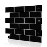 1 x RAW Customer Returns SWAWIS Pack of 10 Tile Stickers Black Adhesive Tiles for Bathroom, Kitchen 30.5 x 30.5 cm Kitchen Back Wall Self-Adhesive Tiles 3D Thickness 1.2 mm Tile Film Bathroom Waterproof Adhesive Film Tile Look - RRP €31.99