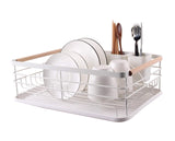 1 x RAW Customer Returns Kitchenista metal drainer with drip tray, draining rack and removable cutlery holder white  - RRP €27.07