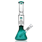 1 x RAW Customer Returns REANICE Summer A Bong glass water bong water pipe for example 14.5mm bong bowl height 29.5cm direct glass pipes honeycomb branch bong water oil rigs pipe large bongs green - RRP €30.24