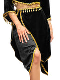 1 x Brand New Ushiny Belly Dance Skirt Black Rave Skirt Tassel Festival Costume Party Outfit for Women and Girls - RRP €22.8