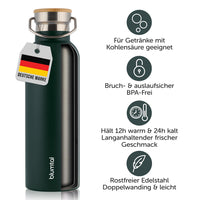 1 x RAW Customer Returns Blumtal Thermos bottle 750ml - double-walled stainless steel drinking bottle 750ml - insulated bottle 750ml BPA free - stainless steel drinking bottle - tea bottle - thermo drinking bottle 750ml - sports bottle- RRP €20.16