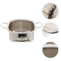 1 x RAW Customer Returns Luxshiny Stainless Steel Hot Pot Divided Hot Pot Pan SHABU Shabu Pot Stainless Steel for Kitchen Restaurant 18 cm  - RRP €35.59