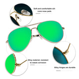 1 x RAW Customer Returns KANASTAL Sunglasses Men and Women Mirrored Green Lenses with Premium Metal Frame UV400 Protection Classic Mirrored Glass Sunglasses - RRP €20.08