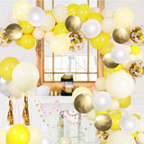 79 x Brand New Yellow White Gold Confetti Balloons - 50pcs 12inch Pastel Yellow Latex Party Balloon for Sunflower Honey Bee Theme Birthday Baby Shower Wedding Decorations - RRP €1516.8