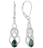 1 x RAW Customer Returns YL Women Infinity Celtic Knot Drop Earrings 925 Sterling Silver May Birthstone Emerald Earrings - RRP €60.49