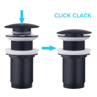 1 x RAW Customer Returns Drain fitting without overflow black matt - Keymark universal drain valve drain fitting for washbasin vanity unit - brass pop up drain plug - RRP €20.16