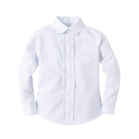 1 x RAW Customer Returns BIENZOE Girls School Uniform Long Sleeves White Blouse XL - RRP €22.46