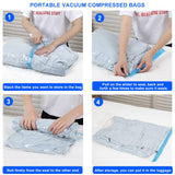 7 x Brand New 12 Pieces Hand Rolled Clothes Vacuum Bags, Reusable Vacuum Bags, Space Saving Bags for Clothes, Sheets, Blankets, Pillows and Various Stuff 12  - RRP €159.6