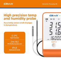 1 x RAW Customer Returns Elitech Thermometer Hygrometer Thermo-Hygrometer Humidity Meter Humidity Monitor Indoor Outdoor Temperature Measuring Device Thermostat Sensor Probe GSP-6G  - RRP €45.04