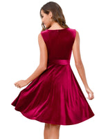 1 x Brand New Gardenwed Women s Velvet Dress 50s Cocktail Dress Rockabilly Dresses Petticoat Festive Wedding Burgundy XL - RRP €40.33