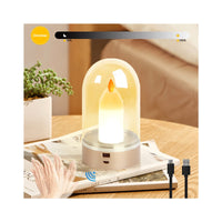 1 x RAW Customer Returns LED candles in glass dome with non-contact sensor, bedside lamp touch dimmable atmosphere table lamp wireless night light USB rechargeable Christmas gifts for women Christmas bedroom - RRP €13.06