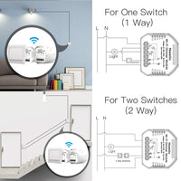 1 x RAW Customer Returns MoesGo WIFI Light Switch with Smart Dimmer, 1 Gang 1 PC Wireless Alexa Module Remote Control and Relay for Switch Compatible with the Smart Life Tuya Alexa Google Home app - RRP €19.99