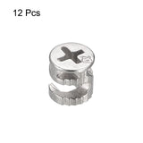 1 x RAW Customer Returns sourcing map Pack of 12 cam locking nuts for furniture 9.35 x 9.6 mm joint connector locking nut furniture connection cam screw connection - RRP €8.74