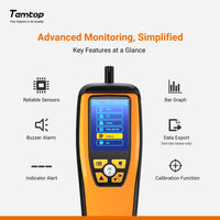 1 x RAW Customer Returns Temtop CO2 meter, CO2 display, indoor air quality detector air quality measuring device with for PM2.5 PM10 particles CO2 HCHO, M2000 2nd - RRP €199.99