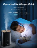 1 x RAW Customer Returns FOHERE Humidifier for Bedroom Large Room, 5L Cool Mist Ultrasonic Humidifier for Plants and Baby, Lasts 40 Hours, Essential Oil Compartment, Ultra Quiet, and Auto-Off, Black - RRP €39.98