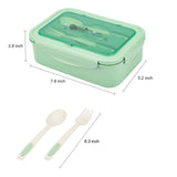 1 x RAW Customer Returns BIBURY Lunch Box, Bento Box, Lunch Box with 3 Compartments and Cutlery, Leak-Proof Lunch Box Fridge Dishwasher Safe Microwave Safe, Lunch Boxes for School Work Picnic Travel Green  - RRP €10.07