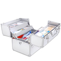 1 x RAW Customer Returns LIKEUDO 3 Layer Empty Aluminum Alloy Frame Medicine Box Drug Storage Box Medicine Case Portable Medical Case First Aid Kit - RRP €45.37