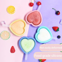 2 x Brand New WIDEBG Ice Cream Molds Silicone Ice Lolly Heart Shape Popsicle Molds Heart Silicone Mold Reusable Ice Cream Molds with Sticks Make Your Own Ice Cube Mold for Homemade Ice Lollies Chocolate Bars - RRP €40.8