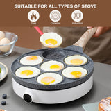 1 x RAW Customer Returns Bobikuke Pancake Pan Induction, Non-Stick Pancake Maker 7 Holes with Smiley Faces Fried Egg Pan, for Children s Breakfast, 26 cm - Black - RRP €30.59