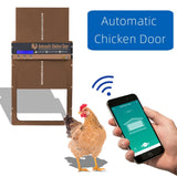 1 x RAW Customer Returns Tnfeeon Battery Powered Automatic Chicken Door, Solid Automatic Chicken Coop Door with 8 Screws for Farm Dark Brown  - RRP €42.42