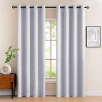 1 x RAW Customer Returns MIULEE Curtains Grey White Opaque with Eyelets, Beautiful Soft Blackout Curtains for Darkening Rooms, Set of 2 Curtains Darkening Bedroom Living Room Thermal Curtain Cold Protection 140X245 cm - RRP €26.05