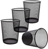 1 x RAW Customer Returns Tebery 4 Pack Wire Mesh Wastepaper Basket, 12L Metal Trash can, Office Waste Bin, Paper Bucket, for Kitchen, Home Office, Dorm, Black - RRP €23.65