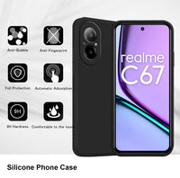 2 x Brand New Holilo Case for Realme C67 4G, Silicone Mobile Phone Case Anti-Scratch Thin Protective Case All-Round Protection Shockproof Cover - Black - RRP €43.2