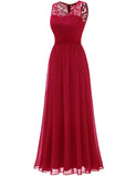 2 x Brand New DRESSTELLS Women s Ball Gown Maxi Long Evening Dresses Chiffon Lace Bridesmaid Dresses Floor Length Cocktail Dress Confirmation Dress DarkRed L - RRP €125.98