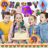 2 x Brand New Babioms Ban Ban Birthday Decoration, Banban, Balloons, Cake Topper, Banner, Cartoon Birthday Decorations, for Kids Birthday Party, 32Pcs - RRP €38.4