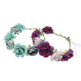 1 x Brand New JZK 2x Artificial Peony Flower Headband Hairband for Bridesmaid Wedding Flower Girl Bridal Flower Tiara Garland for Girls and Woman Bridal Headband Flower Wreath Headwear Blue and Purple  - RRP €14.3