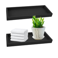 17 x Brand New NUWIQ Bathroom Tray, 2 Pieces Storage Tray, 10 x 20cm, Rectangular Tray for Tissues, Candles, Towels, Cosmetics, Black - RRP €198.05