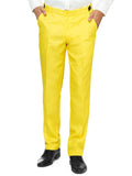 1 x RAW Customer Returns OFFSTREAM Men s Party Costume - 2 Piece Solid Color Outfit for Halloween, Carnival, Mardi Gras Party with Jacket, Pants Tie - Yellow - RRP €40.36