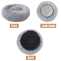 1 x Brand New NIBESSER pet bed dog bed cat bed round plush dog sofa cat sofa cushion in doughnut shape diameter 50cm, light gray  - RRP €21.0