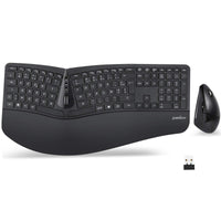 1 x RAW Customer Returns Perixx PERIDUO-605, Ergonomic Combo, USB Wireless Keyboard and Mouse for Windows - Vertical Mouse with Tilting Scroll Wheel, Adjustable Wrist Rest, AZERTY - RRP €79.99