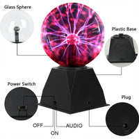 1 x RAW Customer Returns 6 Inch Plasma Ball, 15CM Magic Plasma Lamp, Touch and Sound Sensitive Plasma Ball Light for Kids Gifts Toy Decorations, Red Light - RRP €35.39