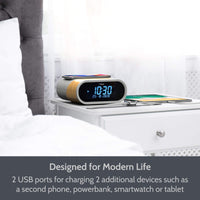 1 x RAW Customer Returns Digital radio alarm clock with Bluetooth and wireless charger, radio alarm clock DAB plus FM with Qi charging function, 10W stereo speakers, 2x USB charging ports, headphone ports, digital radio alarm clock - RRP €70.58