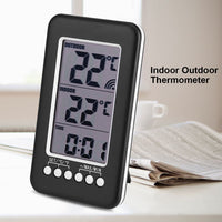 1 x RAW Customer Returns Indoor Outdoor Thermometer, Home Thermometer, LCD Digital Indoor Outdoor Thermometer Clock Temperature Meter Wireless Transmitter with - RRP €26.4