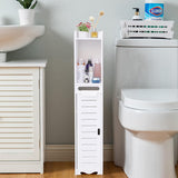 1 x RAW Customer Returns bimiti bathroom cabinet narrow bathroom, bathroom cabinet, bathroom shelf toilet cabinet white, bathroom toilet furniture cabinet tissue storage rack bathroom chest of drawers for bathroom, hallway, kitchen,  - RRP €37.3