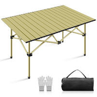 1 x RAW Customer Returns A3A ACADGQ Camping Table Foldable Folding Table 95x55x50cm Aluminum Camping Table Grill Table Outdoor Garden Table Foldable for Balcony, Garden, Motorhome, Picnic, Fishing, Beaches - RRP €30.24