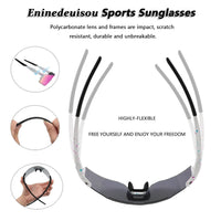 1 x RAW Customer Returns Eninedeuisou Sunglasses Cycling Glasses for Men Women UV 400 Protection Safety Glasses MTB Sports Glasses for Outdoor Sports Cycling Driving Running Golf Baseball Black Gold  - RRP €27.99